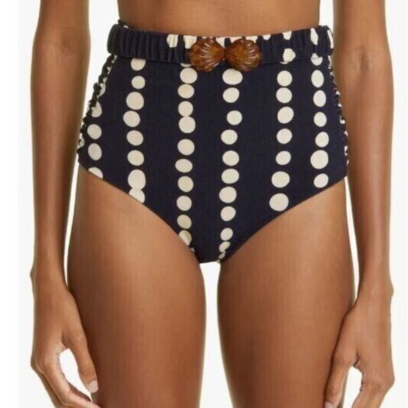 JOHANNA ORTIZ Womens El Faro Belted Polka Dot Bikini Bottom S NWT - Picture 1 of 12